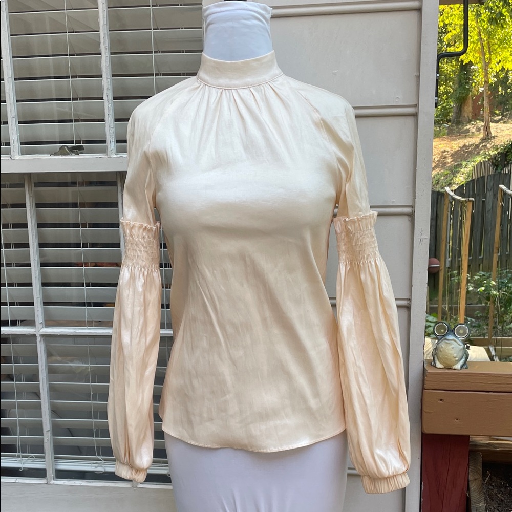 Tea & Cup  Victorian Cream Blouse Size S